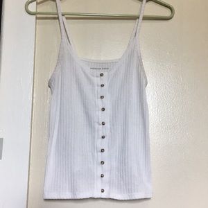 American Eagle White Buttoned Tank Top